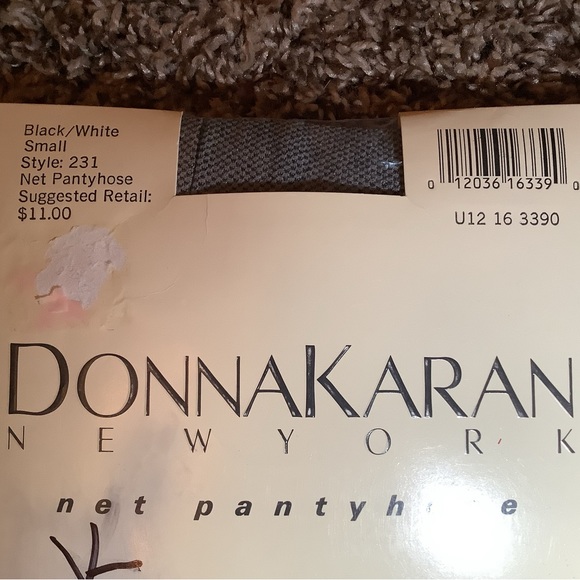 Lot of 2 - Donna Karan net pantyhose, colors black/white, size: Small - Picture 3 of 12